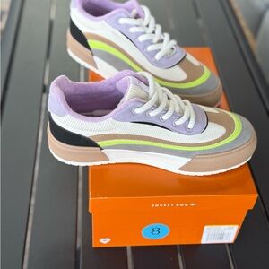 Rocket Dog Carson Suede Lavender Color Block Sneakers SZ 8 Retro-Chic Vibes NIB